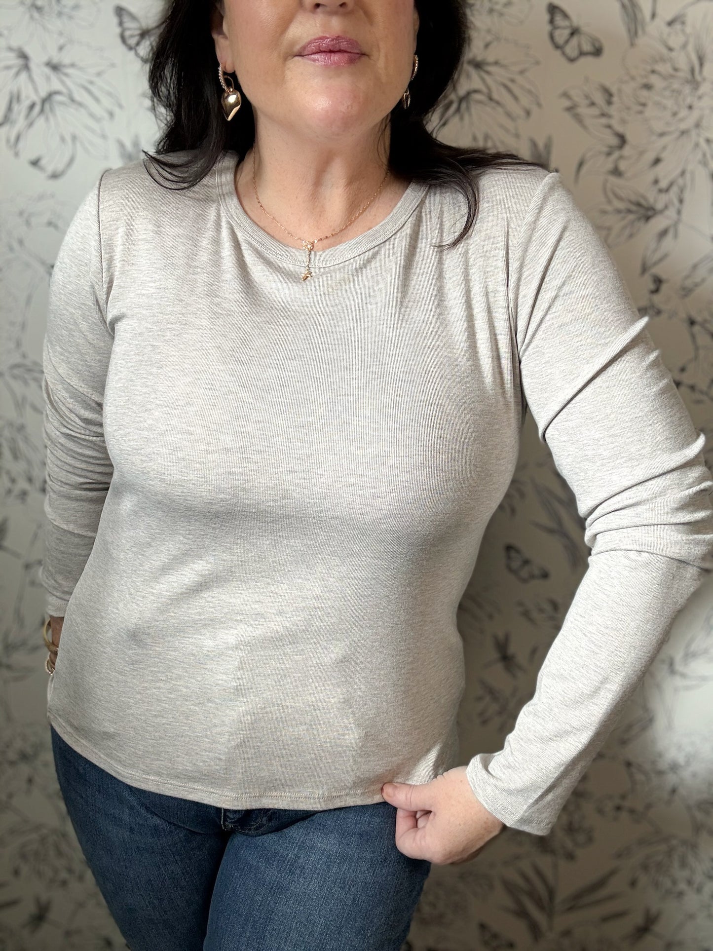 Second Skin Crew in Heather