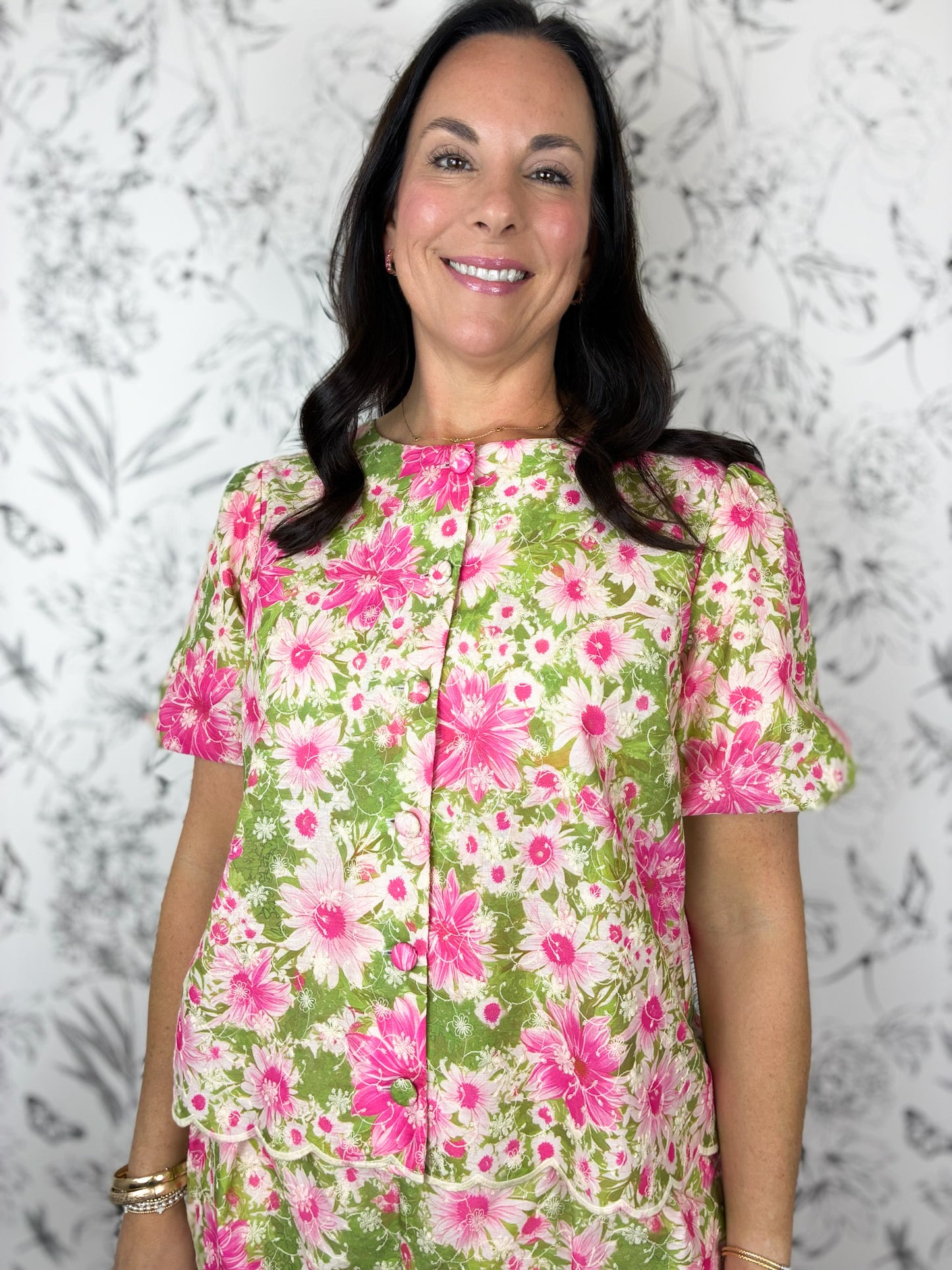 Palm Court Jacquard Blouse