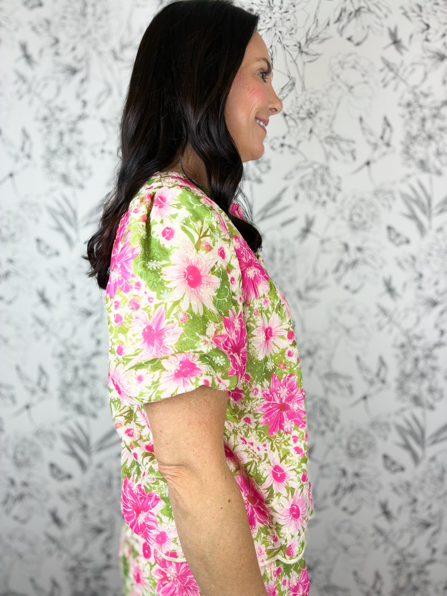 Palm Court Jacquard Blouse