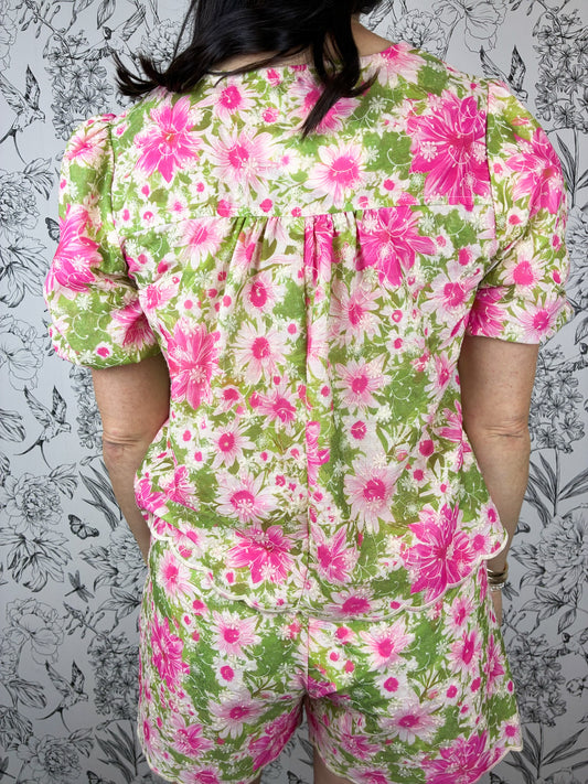 Palm Court Jacquard Blouse