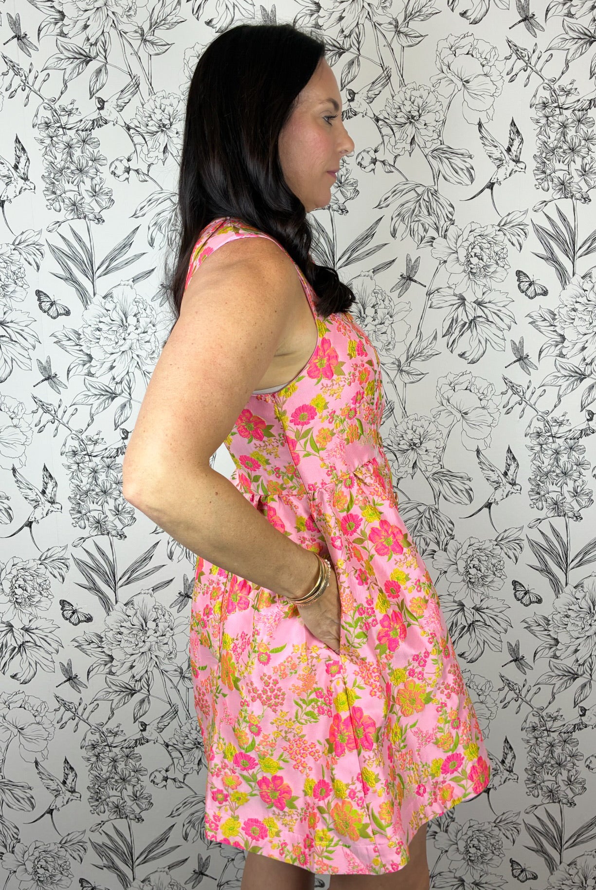 Blush Brocade Mini Dress