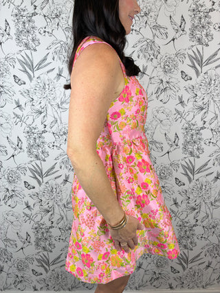 Blush Brocade Mini Dress
