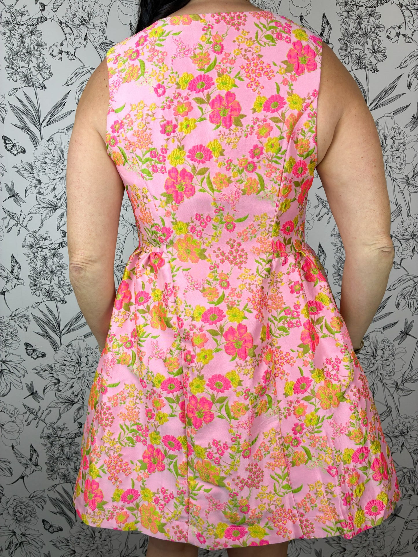 Blush Brocade Mini Dress