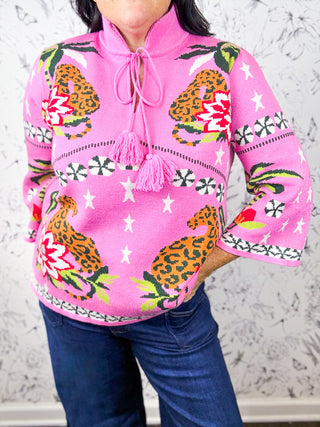 Pretty Fierce Pink Cheetah Sweater