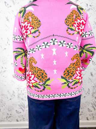 Pretty Fierce Pink Cheetah Sweater