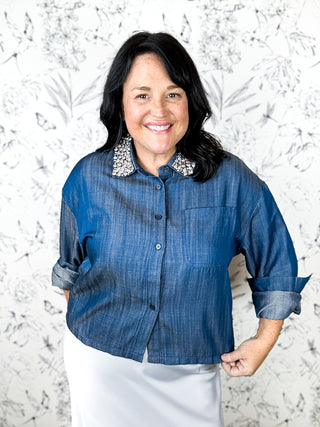 Twinkle Hour Denim Blouse