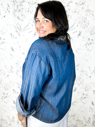 Twinkle Hour Denim Blouse