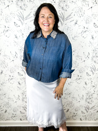 Twinkle Hour Denim Blouse