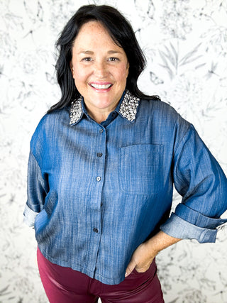 Twinkle Hour Denim Blouse