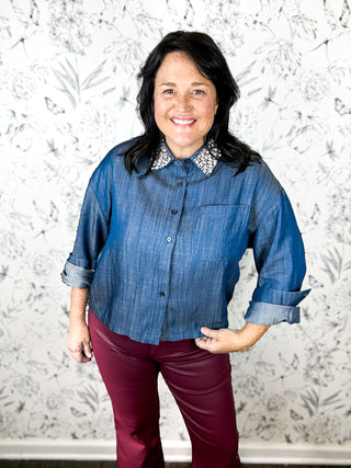 Twinkle Hour Denim Blouse