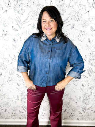 Twinkle Hour Denim Blouse