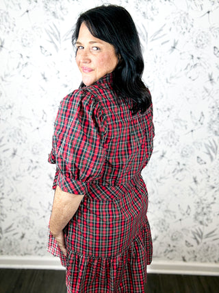 Mistletoe Plaid Mini Dress