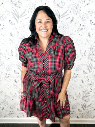 Mistletoe Plaid Mini Dress