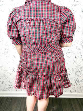 Mistletoe Plaid Mini Dress