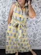 Sunshine Palms Striped Midi Dress