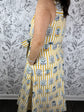 Sunshine Palms Striped Midi Dress