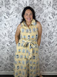 Sunshine Palms Striped Midi Dress