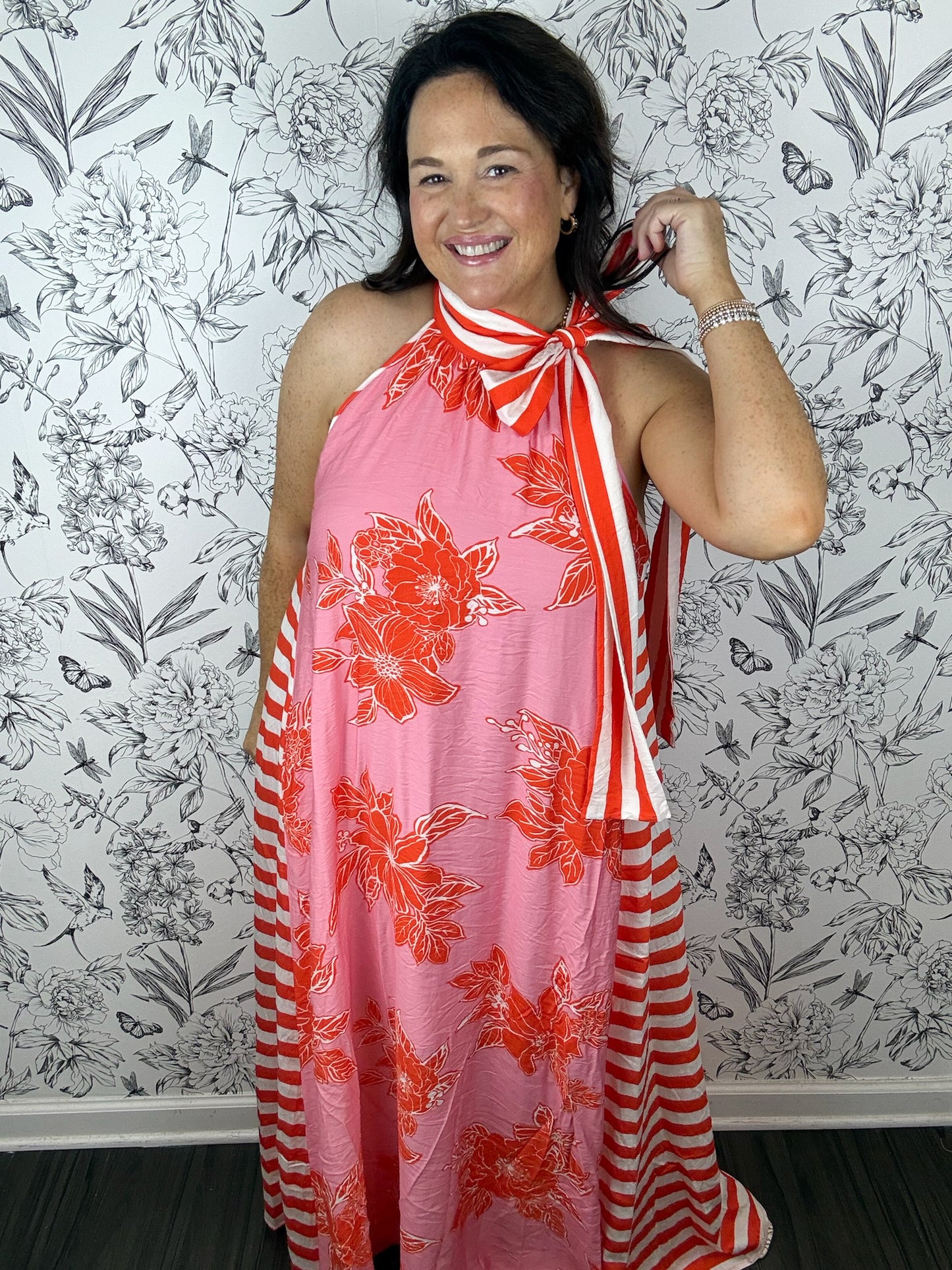 Aloha Ribbon Maxi Dress