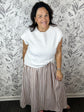 brown gingham sundress with detachable knit shirt ENTRO