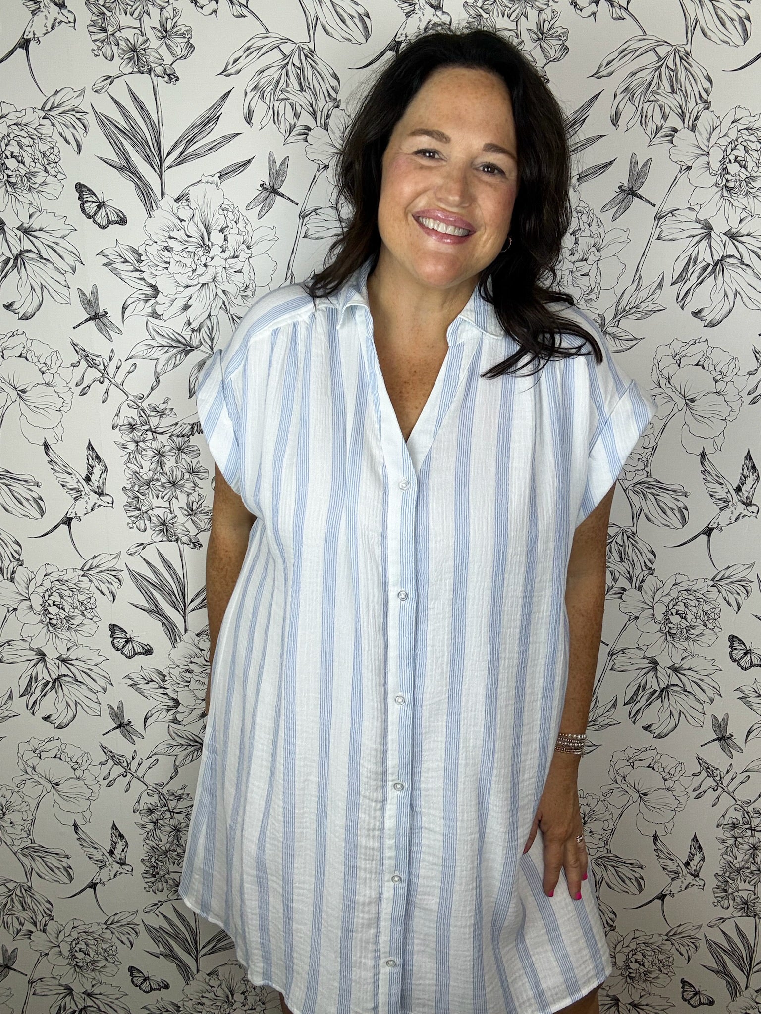 blue and white stripe mini dress Z SUPPLY