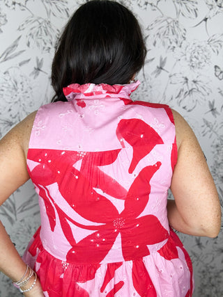 Peony Punch Ruffle Top