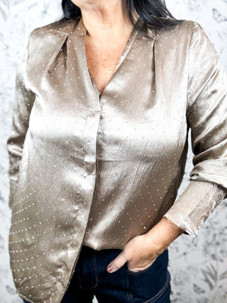 Thea Embellished Satin Blouse