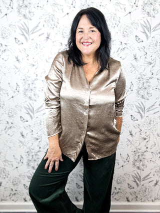 Thea Embellished Satin Blouse