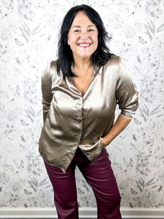 Thea Embellished Satin Blouse