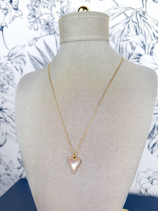White Shell Heart Necklace | Gold