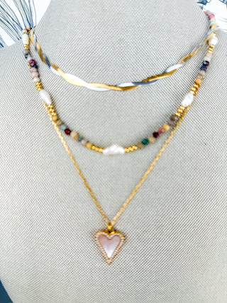 Mixed Metal Herringbone Necklace