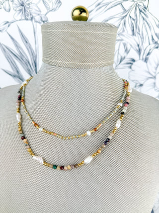 Anna Beaded Necklace | Brown