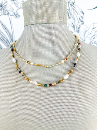 Anna Beaded Necklace | Brown