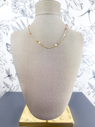 Mixed Metal Herringbone Necklace