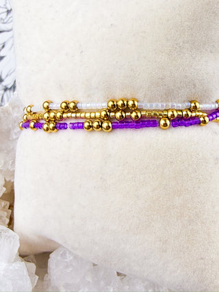 Beaded Game Day Stack | Purple