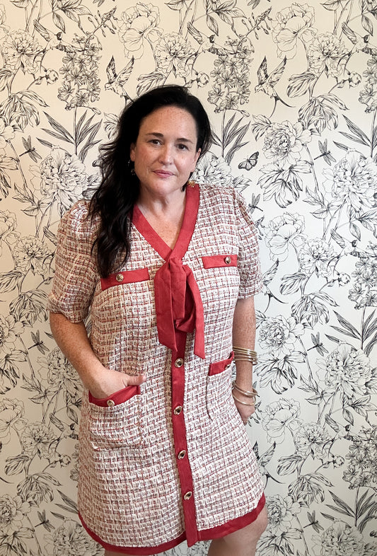 The Trina Red Tweed Dress - Best & Co. Boutique