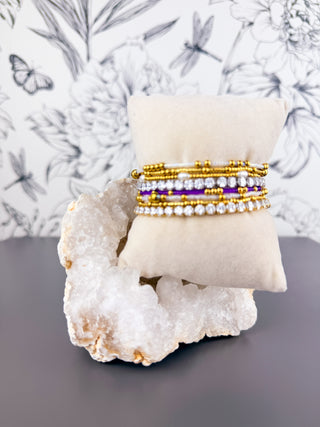 Beaded Game Day Stack | White