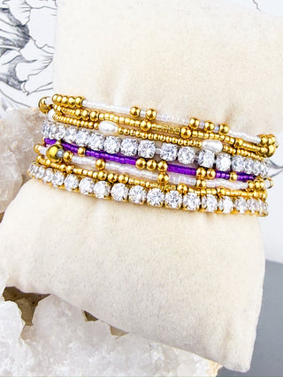 Beaded Game Day Stack | White