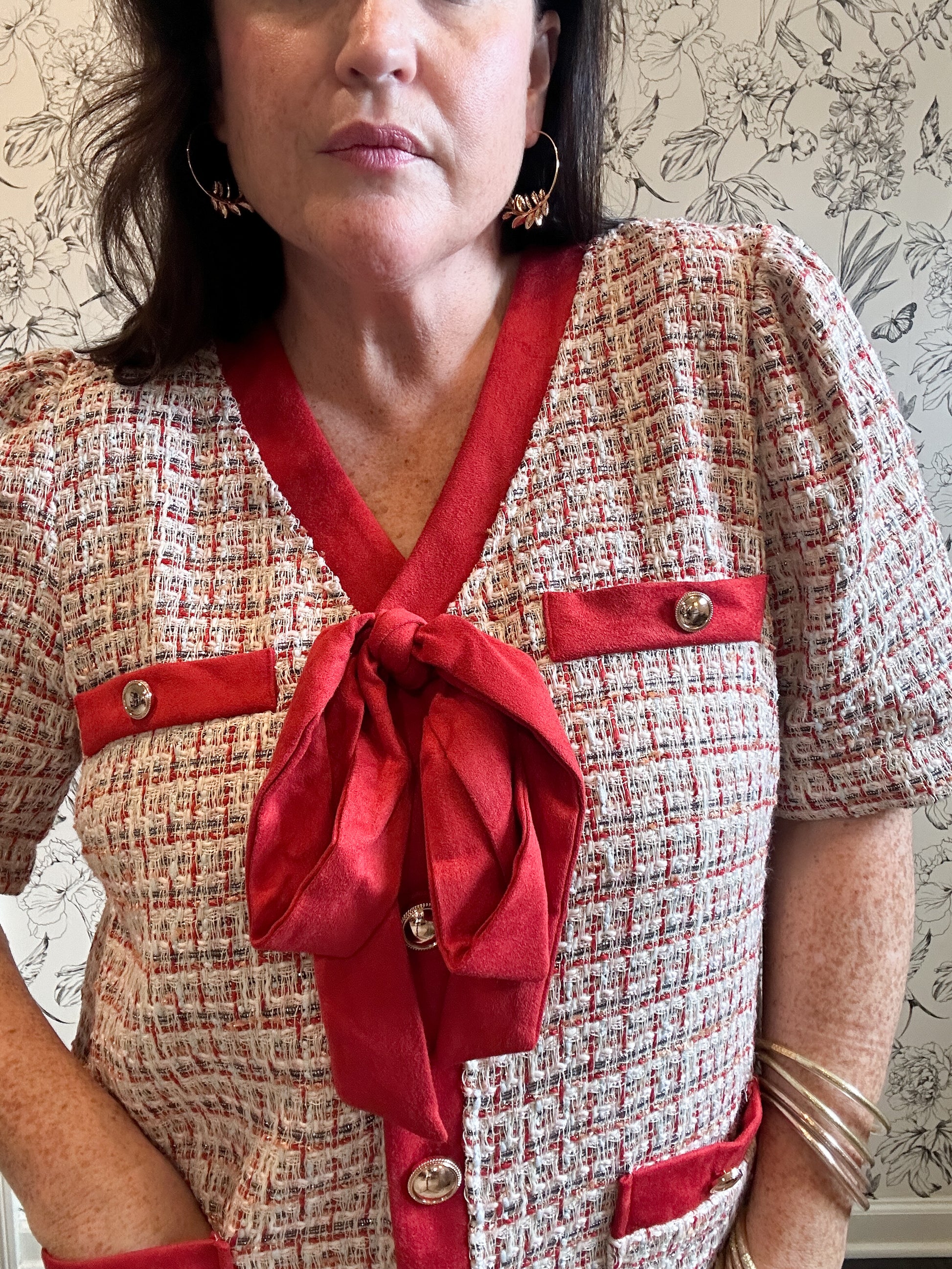The Trina Red Tweed Dress - Best & Co. Boutique
