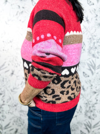 Wild Hearts Leopard Print Knit Cardigan