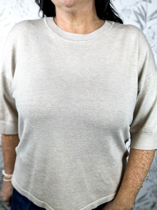 Luxe Knit Tee | Taupe Elevated Essential