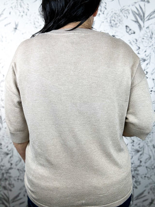 Luxe Knit Tee | Taupe Elevated Essential