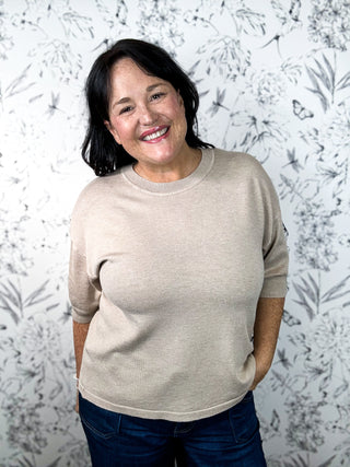 Luxe Knit Tee | Taupe Elevated Essential