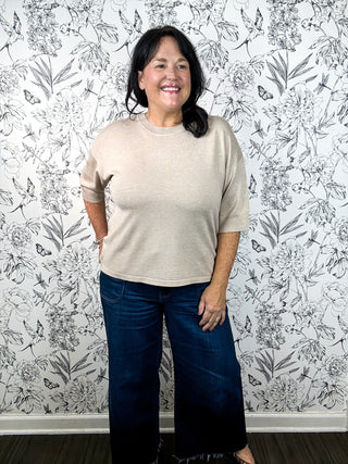 Luxe Knit Tee | Taupe Elevated Essential