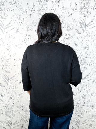 Luxe Knit Tee | Black Elevated Essential