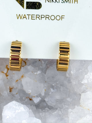 Dylan Ridged Gold Hoops