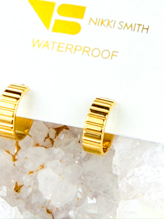 Dylan Ridged Gold Hoops