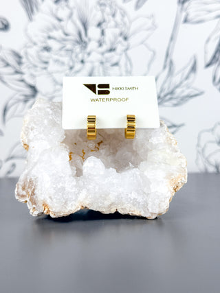 Dylan Ridged Gold Hoops