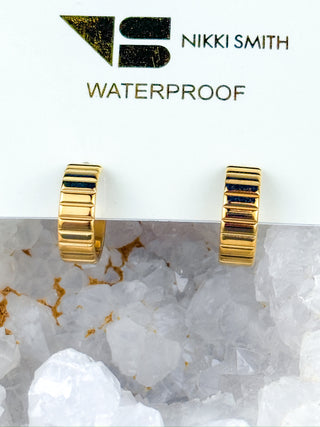 Dylan Ridged Gold Hoops