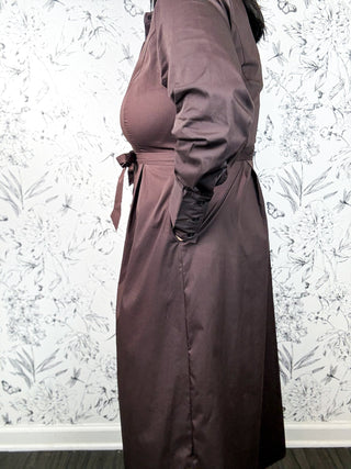 Espresso Command Belted Midi Shirt Dress