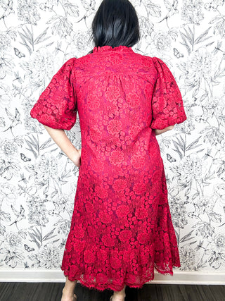 Crimson Lace Midi